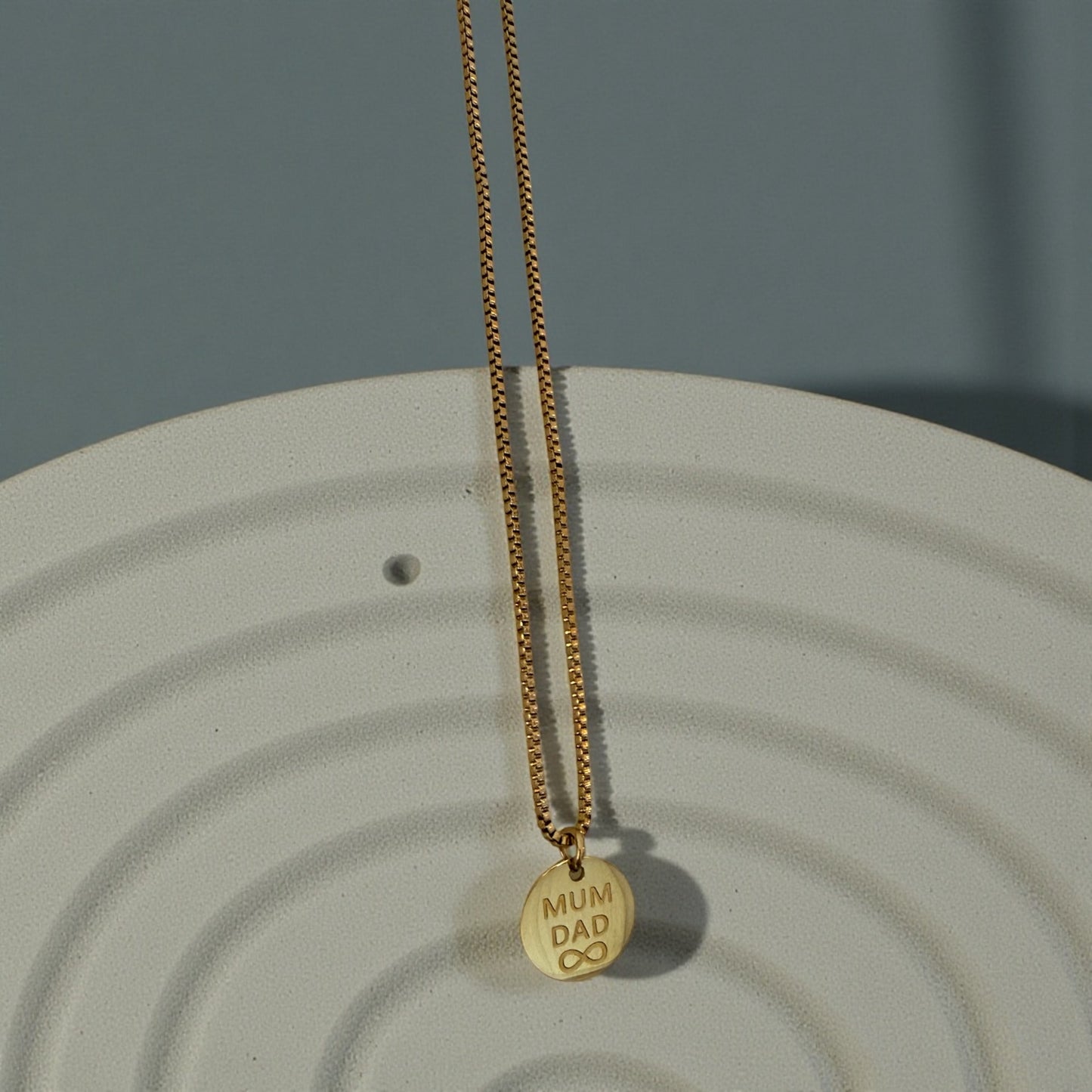 Infinity Love Links Necklace Gold Mum & Dad Necklace