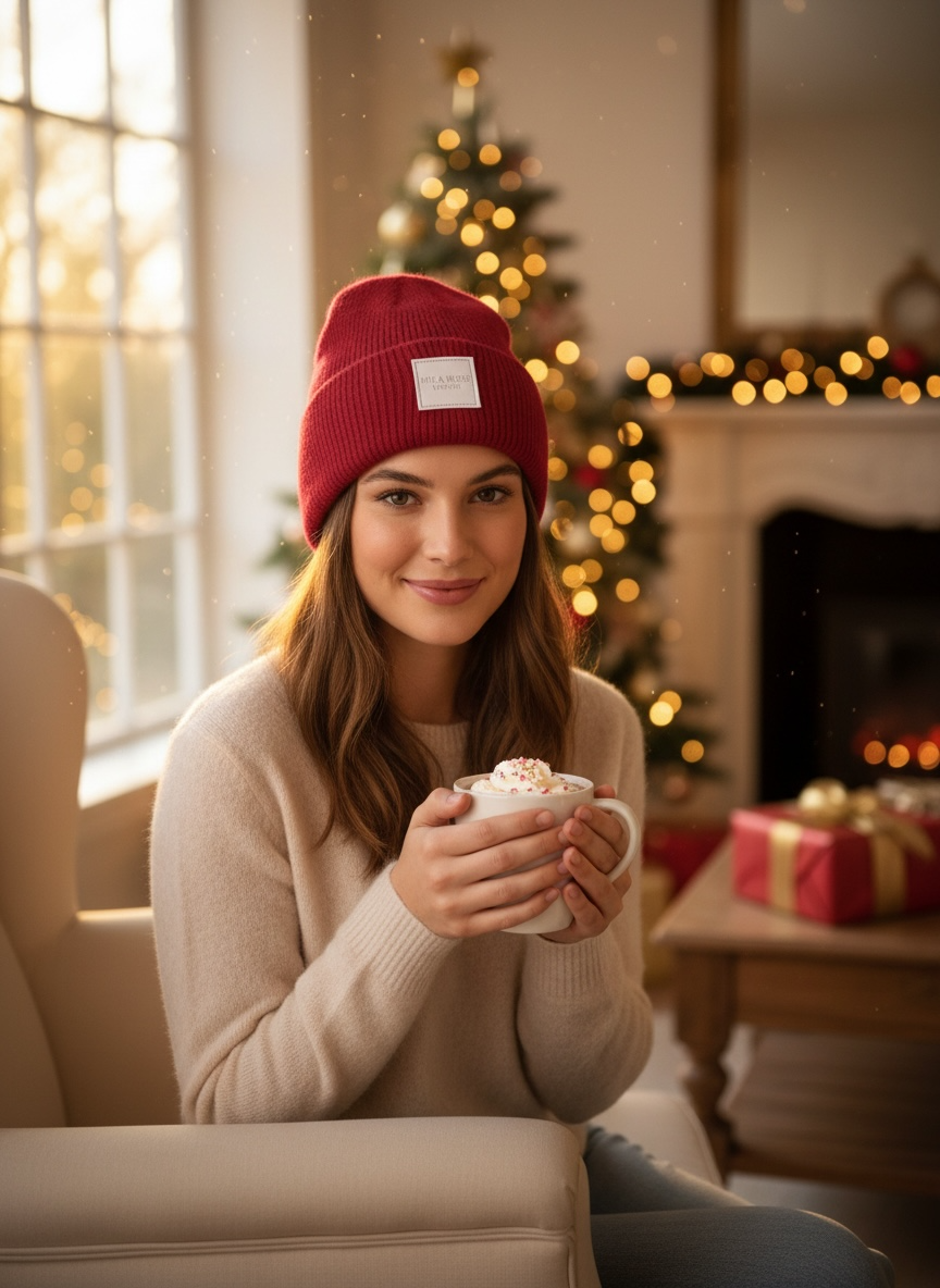 Pre Order Blossom Knit Beanie Red Rouge