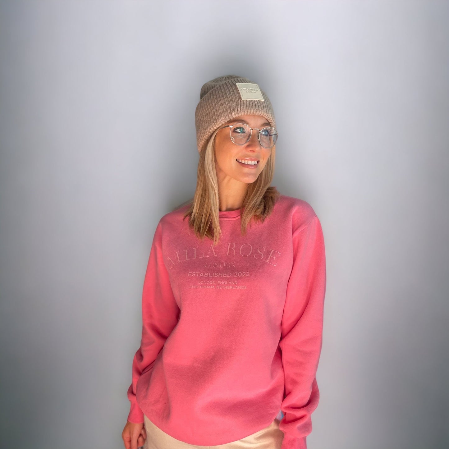 Mila Rose London Oversized Longline Fleece Sweatshirt Jumper Hot Pink