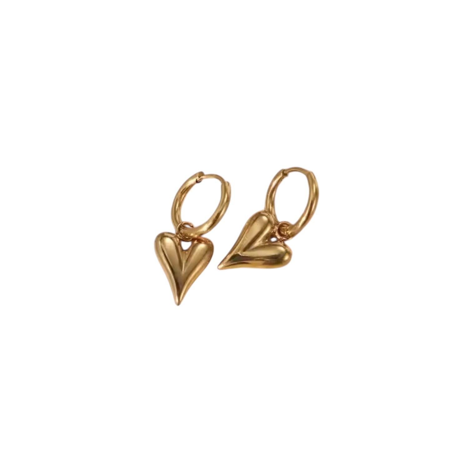 Gold Hoop Earring With heart design