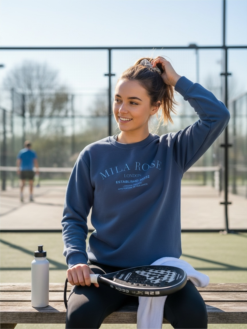 100% Cotton Crewneck Jumper - Navy