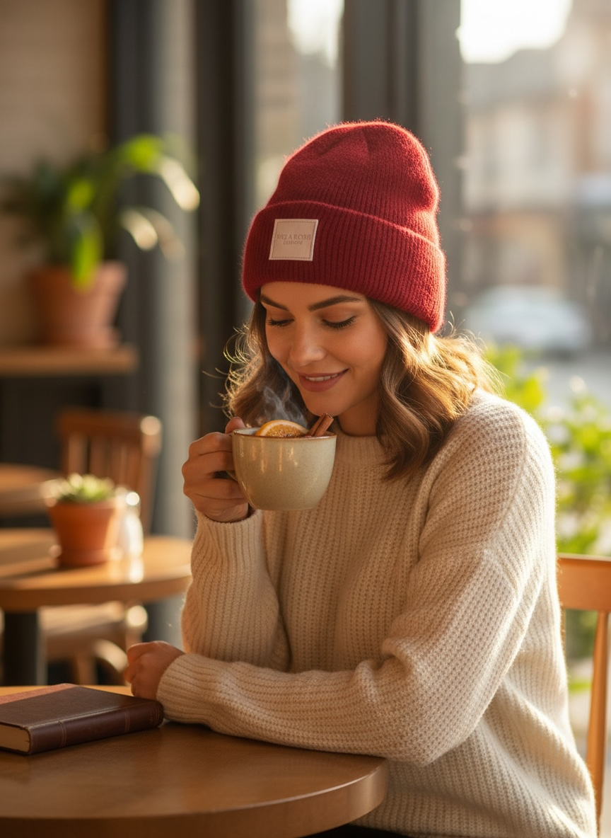 Pre Order Blossom Knit Beanie Red Rouge