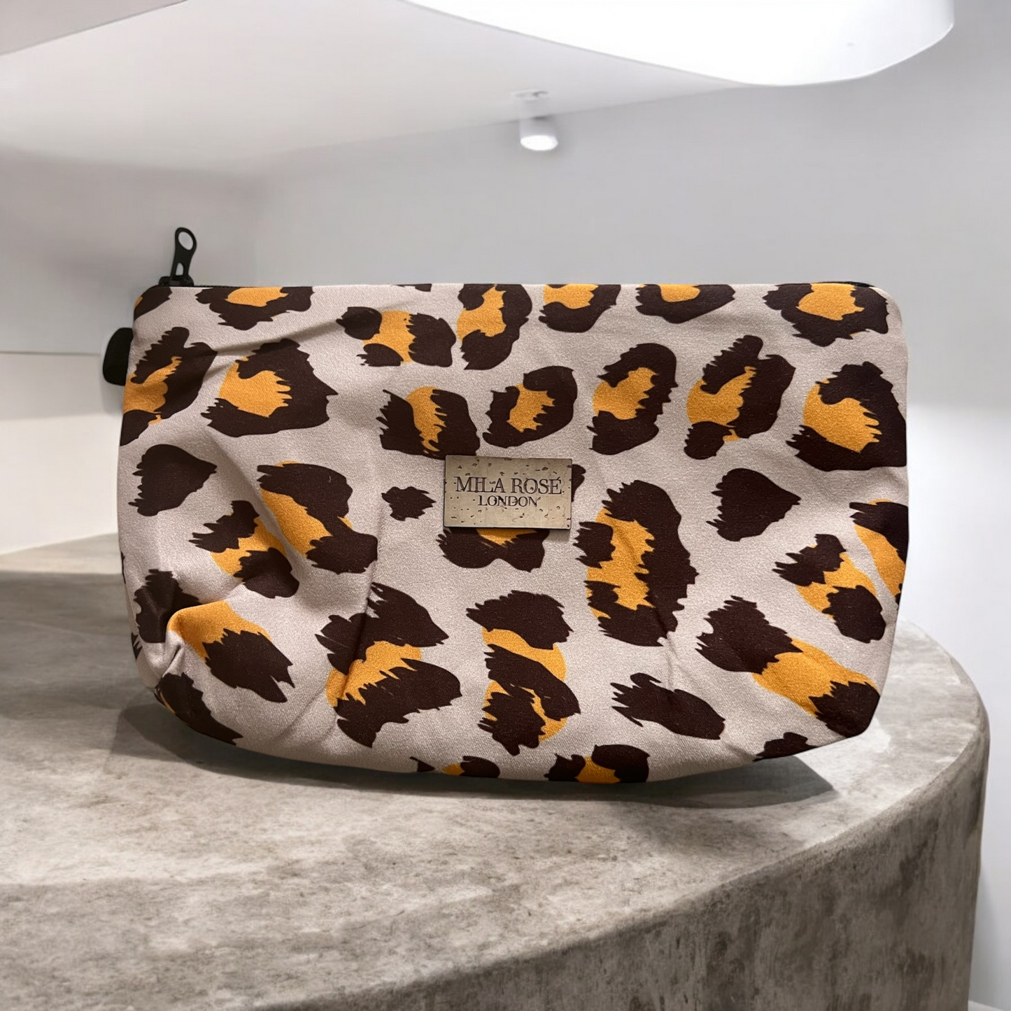 Cosmetic Pouch Brown Leopard Print