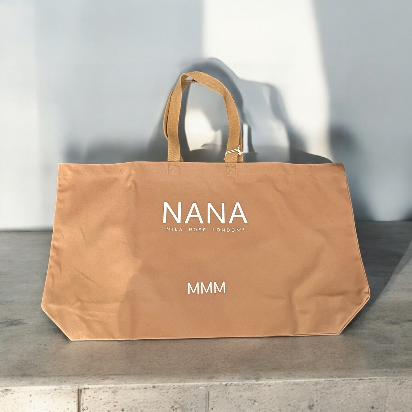 Brown / Tan Personalised Oversized Cotton Shopper (37 Litres)