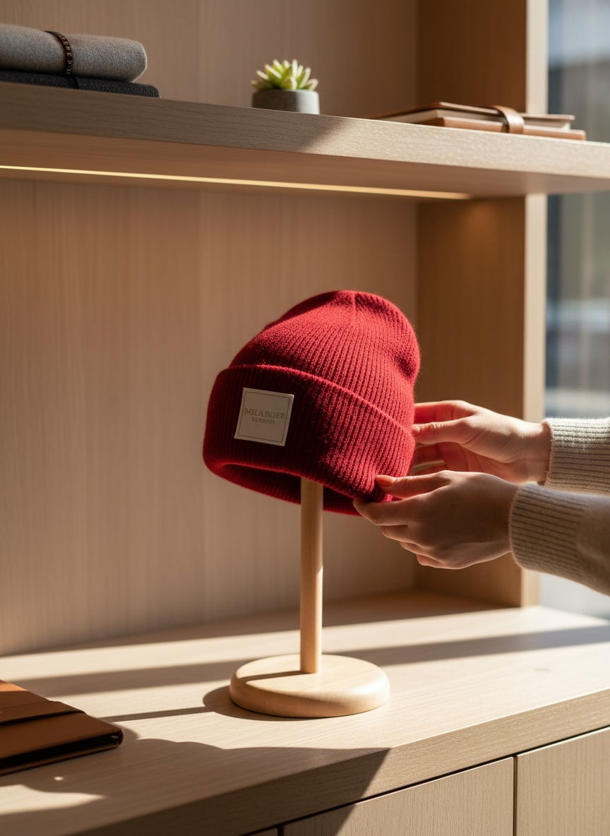 Pre Order Blossom Knit Beanie Red Rouge