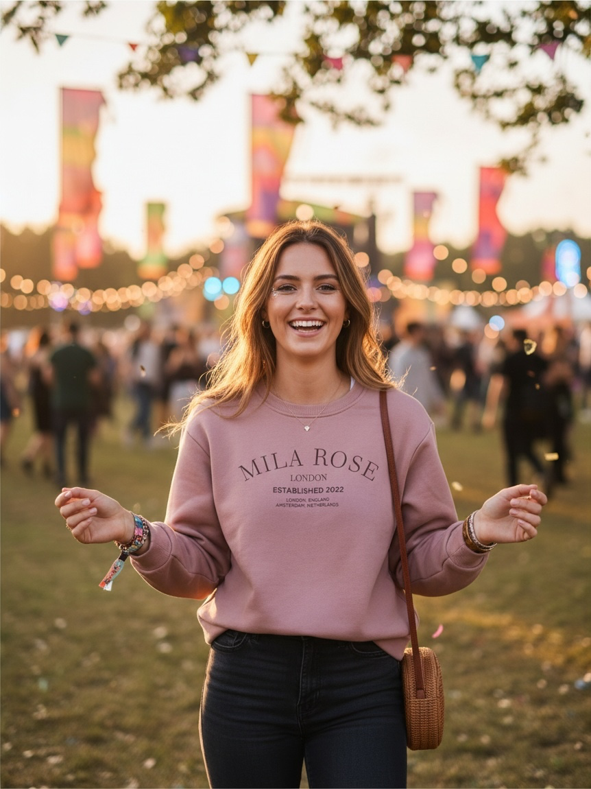 100% Cotton Crewneck Jumper - Dusky Pink⁠