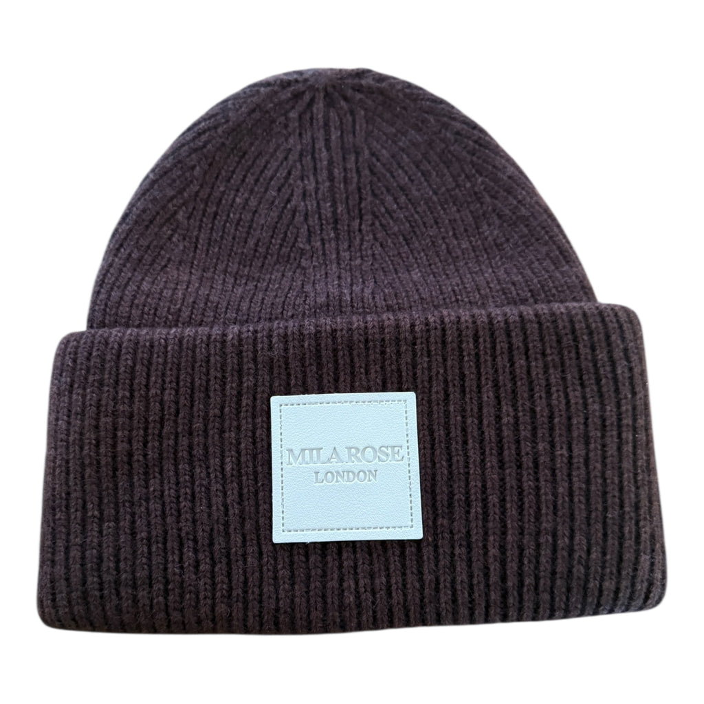 Winter Wool Hat Beanie Chocolate Brown