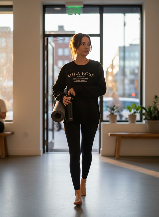 Mila Rose London Black Crewneck Sweatshirt - 100% Cotton
