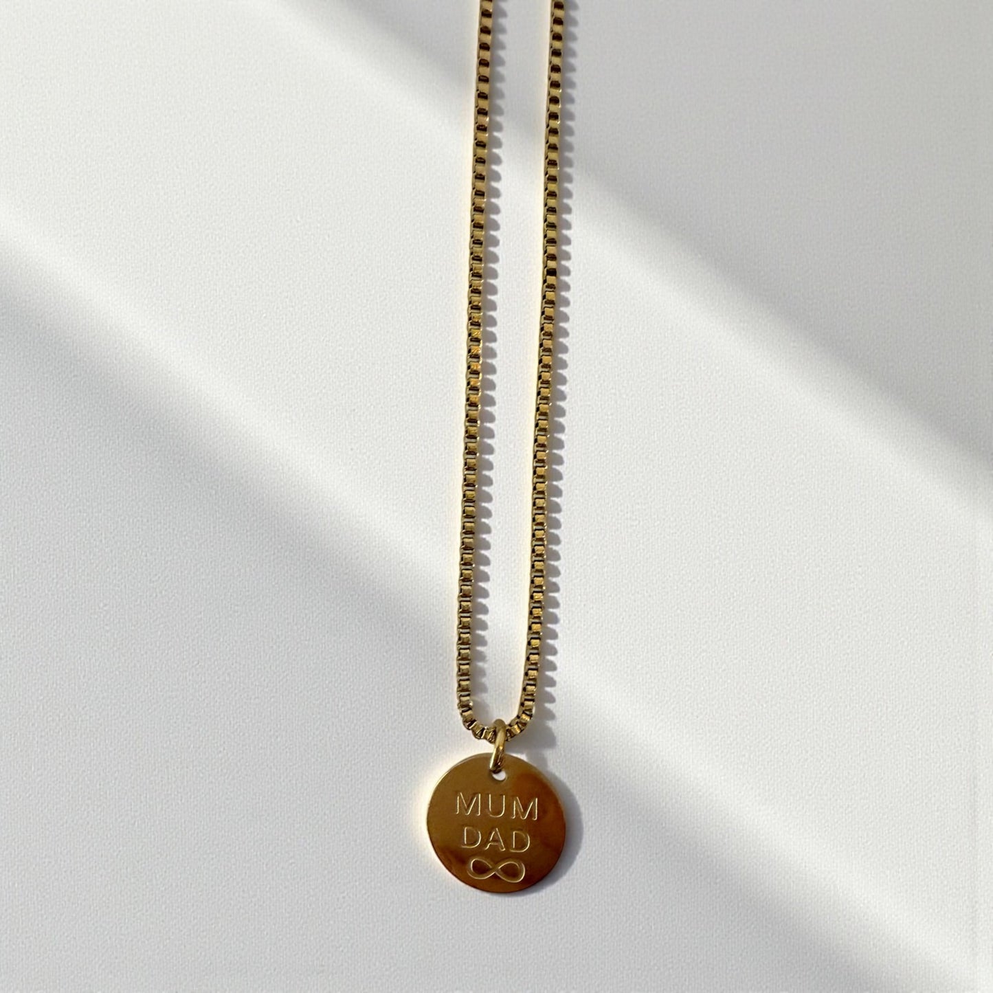 Infinity Love Links Necklace Gold Mum & Dad Necklace