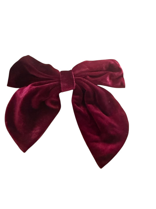 Velvet Rouge Red Ribbon Bow Hair Clip Christmas Gifting