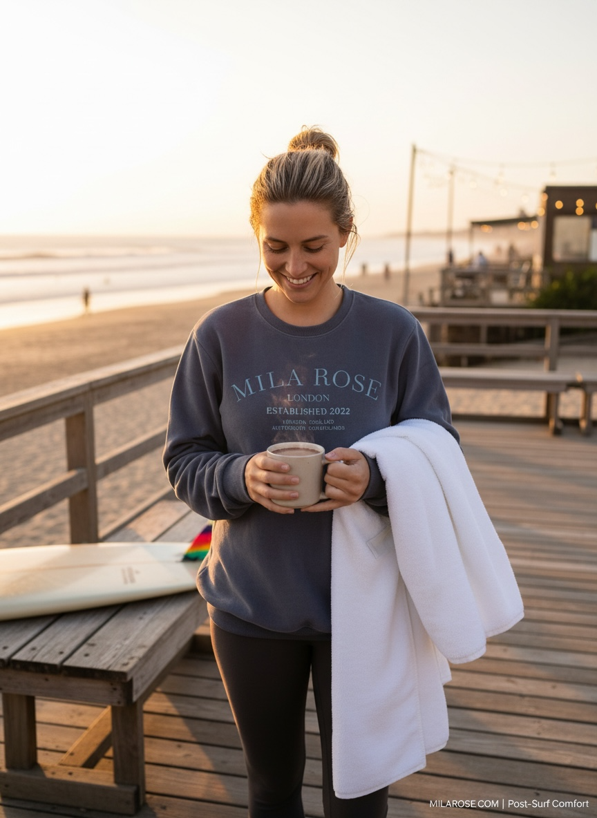 Mila Rose London Navy Crewneck Sweatshirt - 100% Cotton