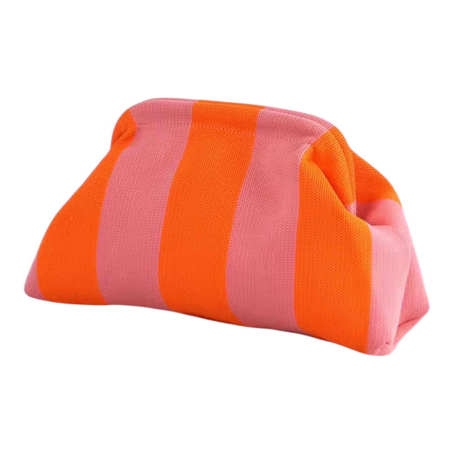 Sunny Shores Crochet Clutch Blood Orange & Dusty Samon Pink