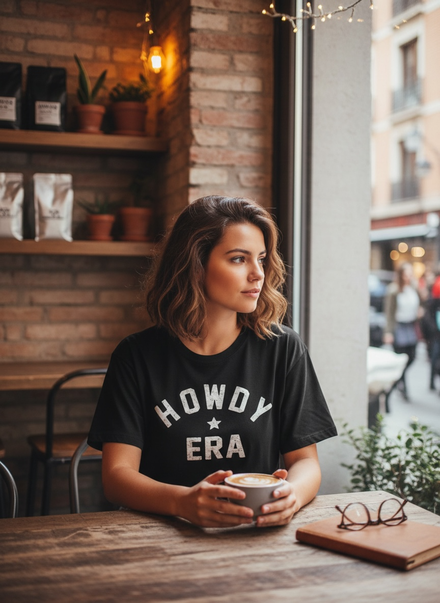 Howdy Era Crop Top T-Shirt I Black