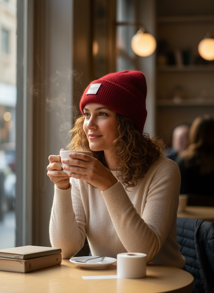 Pre Order Blossom Knit Beanie Red Rouge