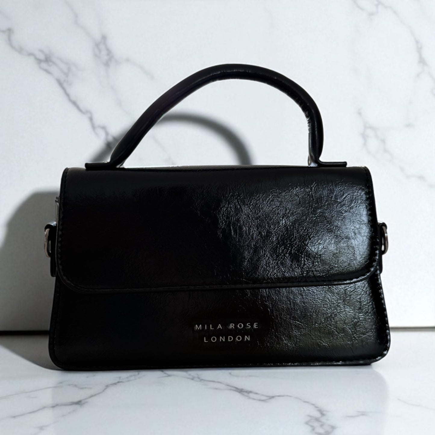 French Luxe Baguette Bag in Black