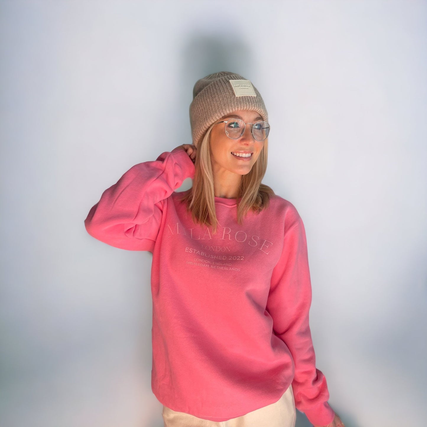 Mila Rose London Oversized Longline Fleece Sweatshirt Jumper Hot Pink