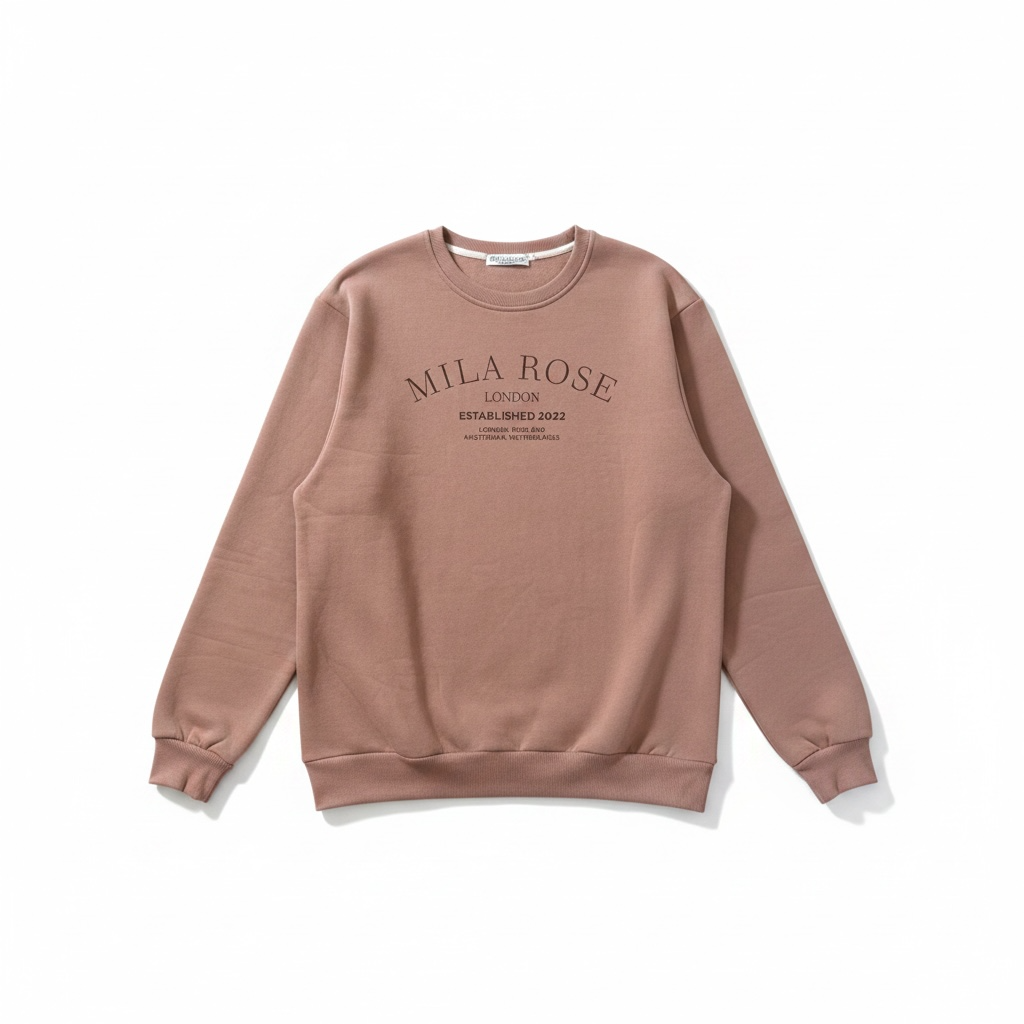 100% Cotton Crewneck Jumper - Dusky Pink⁠