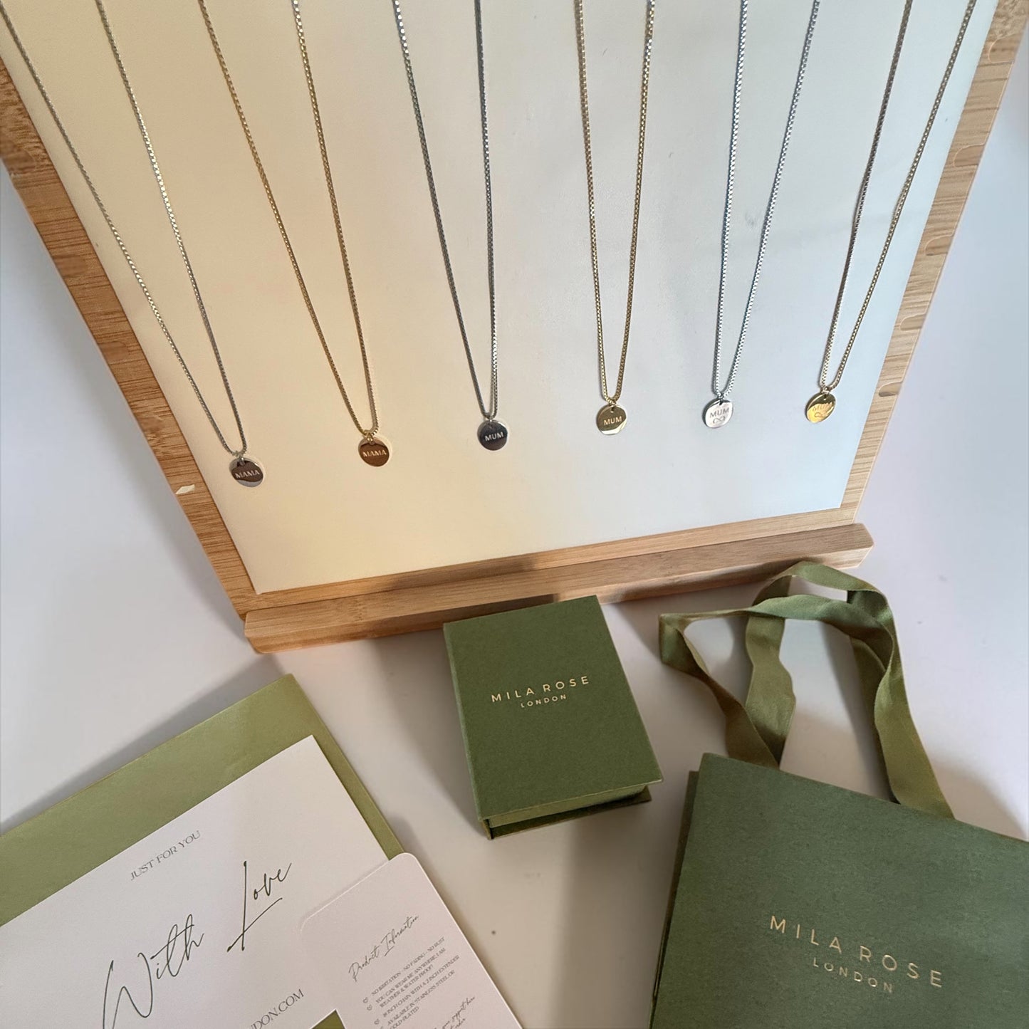 Mum & Dad Infinity Disc Pendant Necklace with Gift Box & Gift Bag in Silver or Gold
