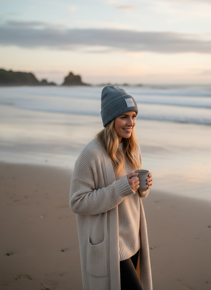 Winter Wool Hat Beanie Hat Grey