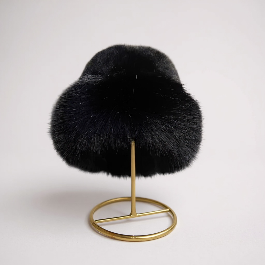 Hot Leopard Print Fur Hat in Beige