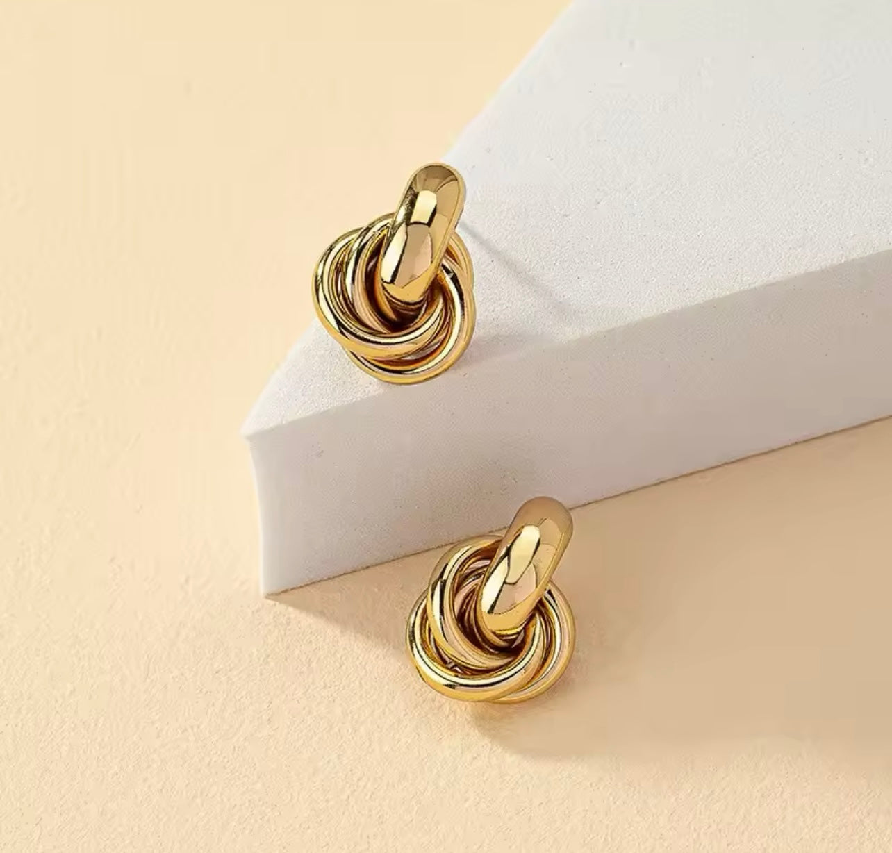 Gold Knot Hoop Earring