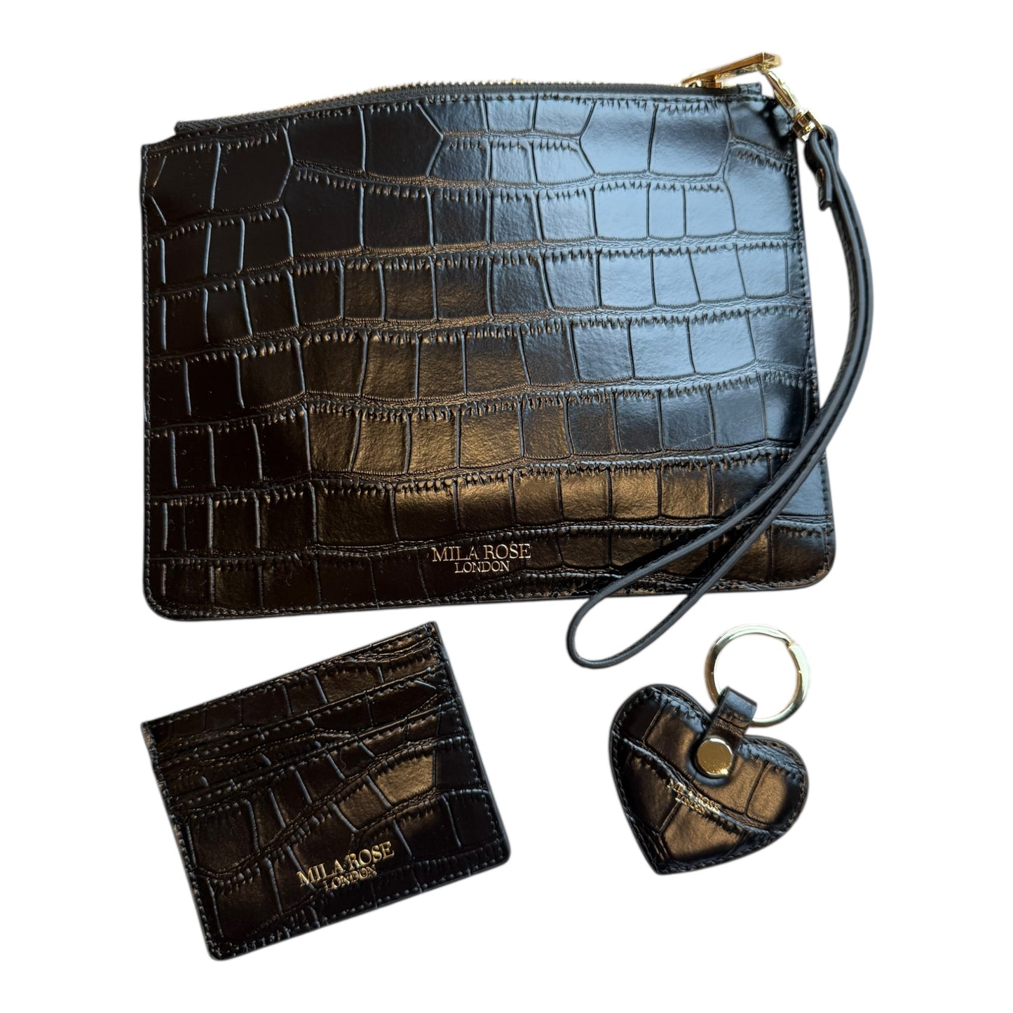 Leather Gift Set (Clutch, Key Ring & Card Holder)