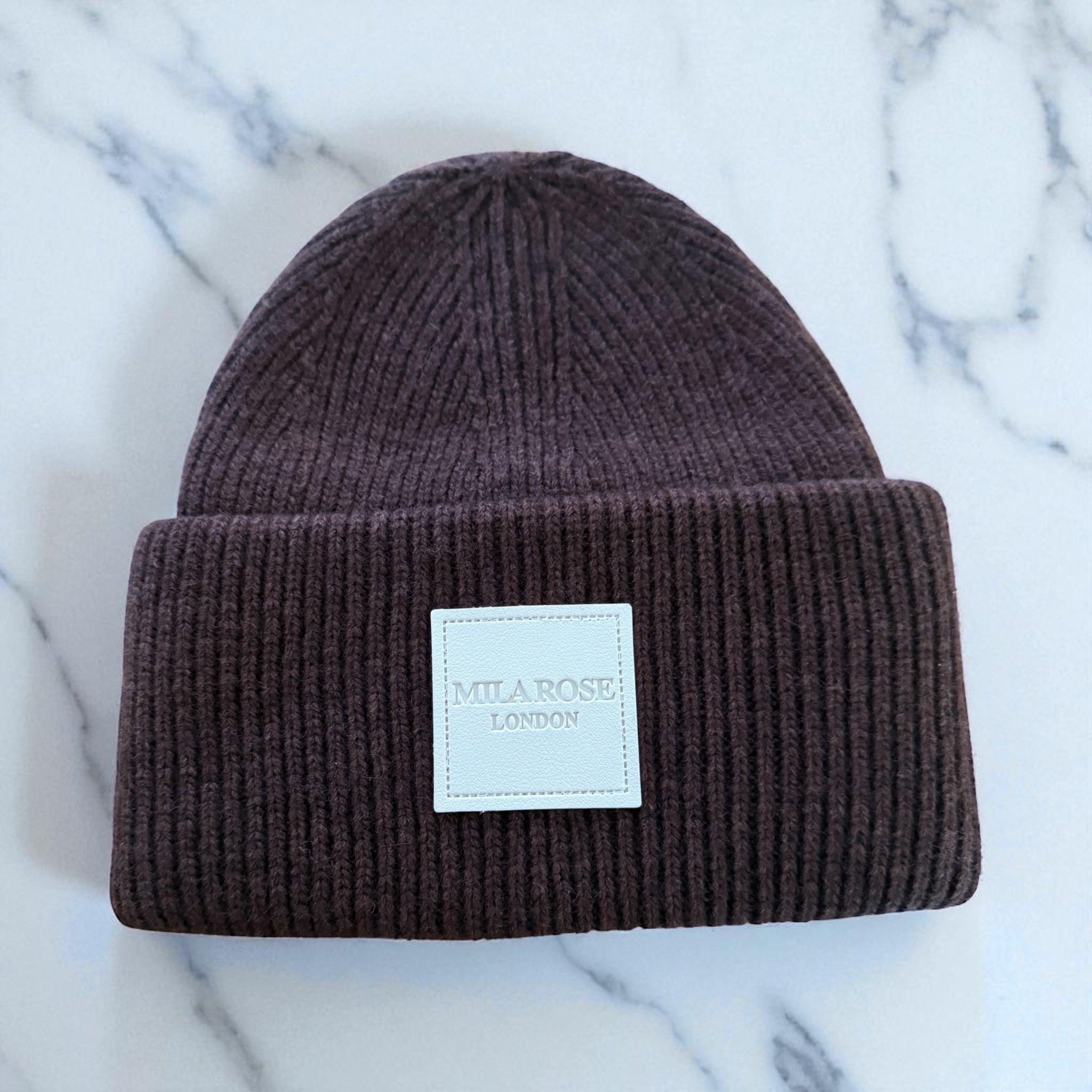 Winter Wool Hat Beanie Chocolate Brown