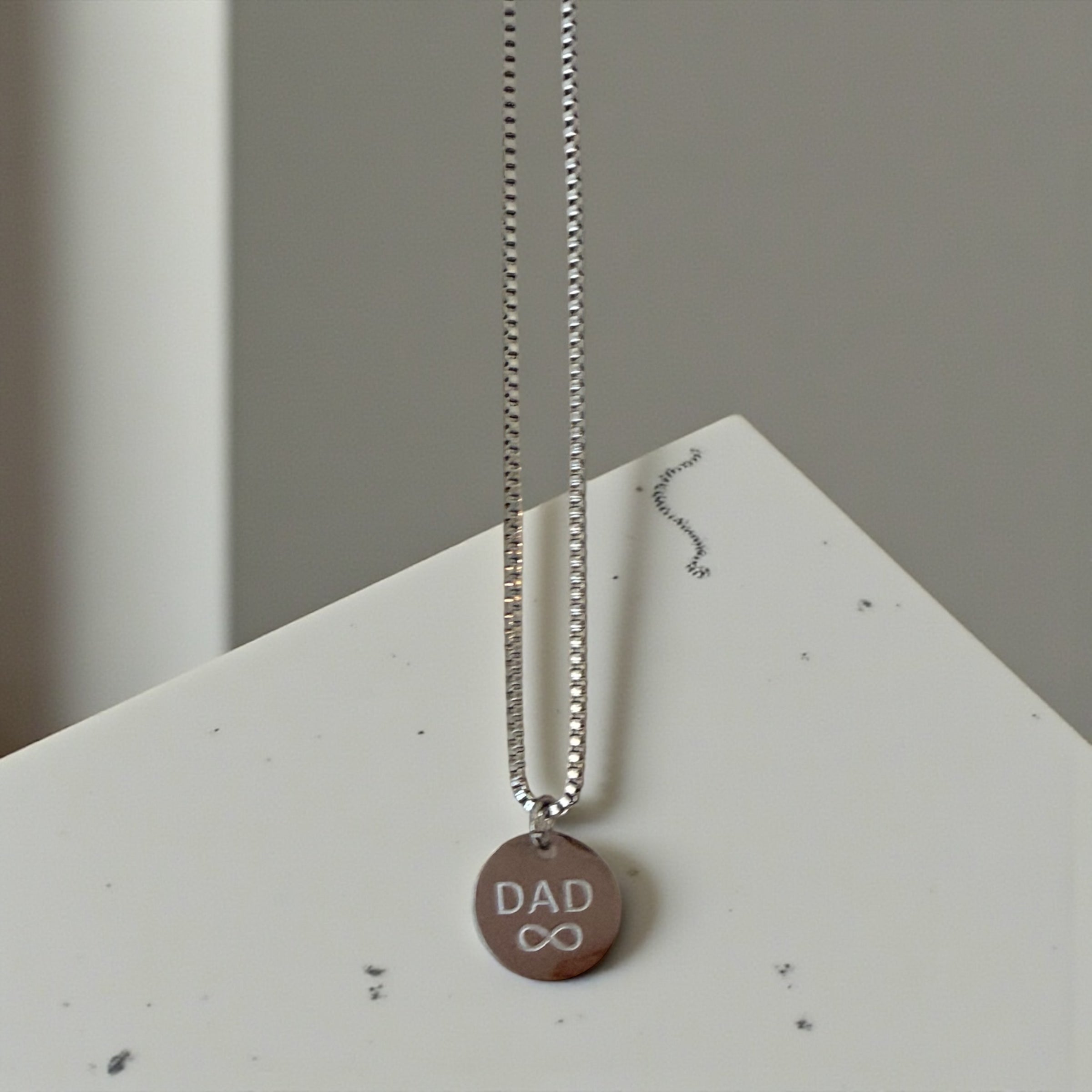 Infinity Love Links Necklace Silver Dad Necklace