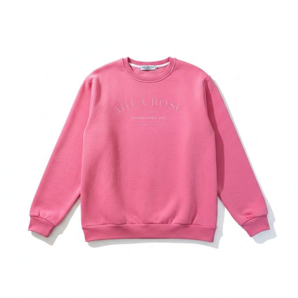 100% Cotton Crewneck Jumper - Pink