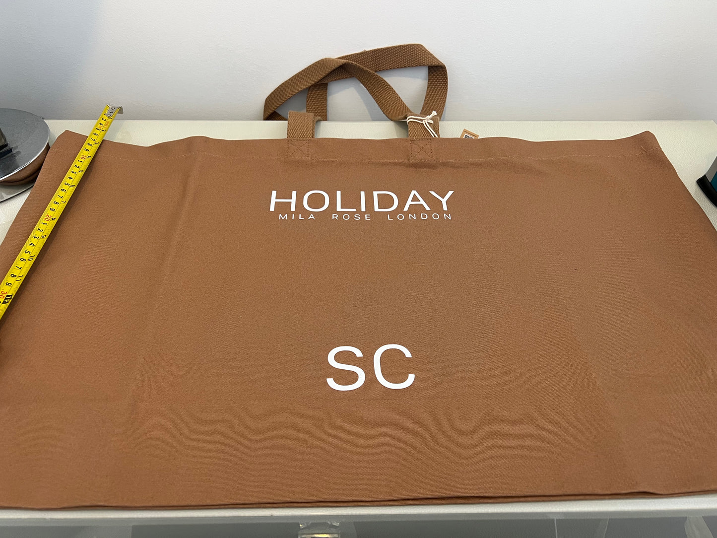 Brown / Tan Personalised Oversized Cotton Shopper (37 Litres)