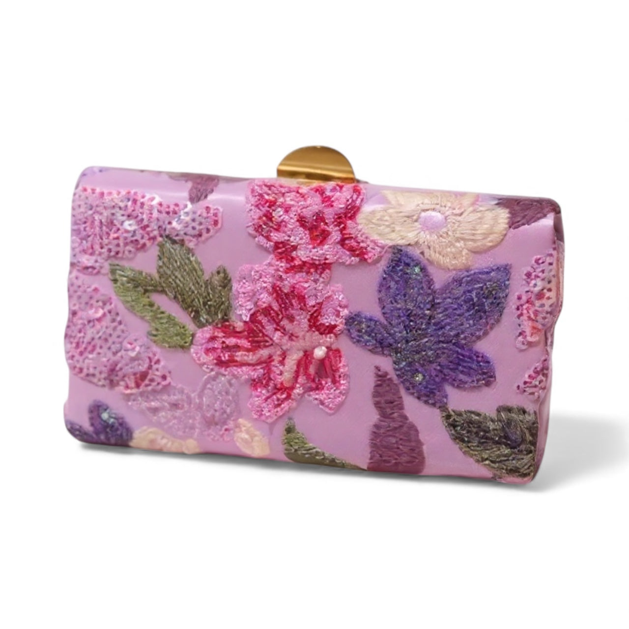 Glimmer & Bloom Bag Floral Purple, Pink, Red Clutch Bag with Shoulder Strap