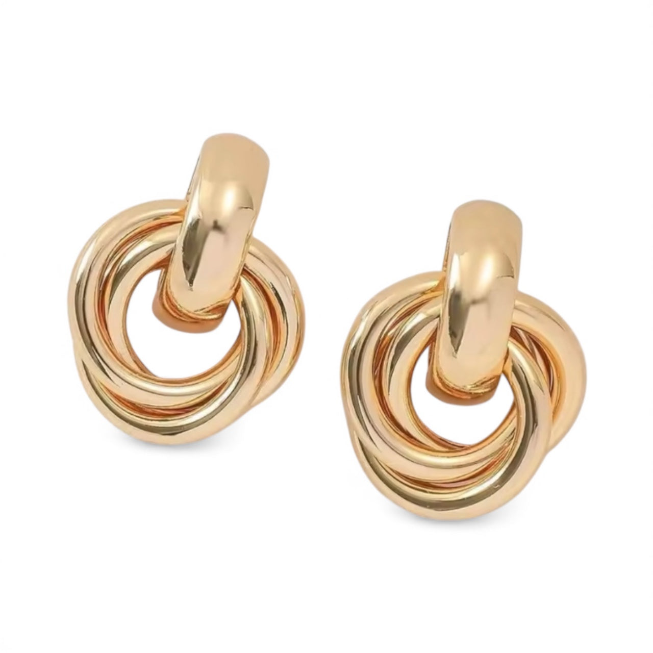 Gold Knot Hoop Earring