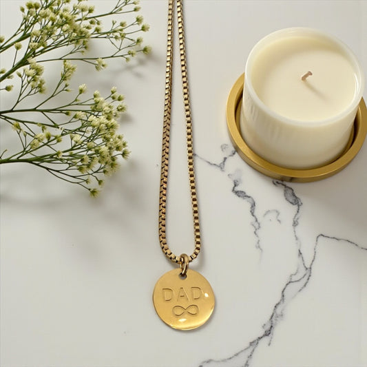 Infinity Love Links Necklace Gold Dad Necklace