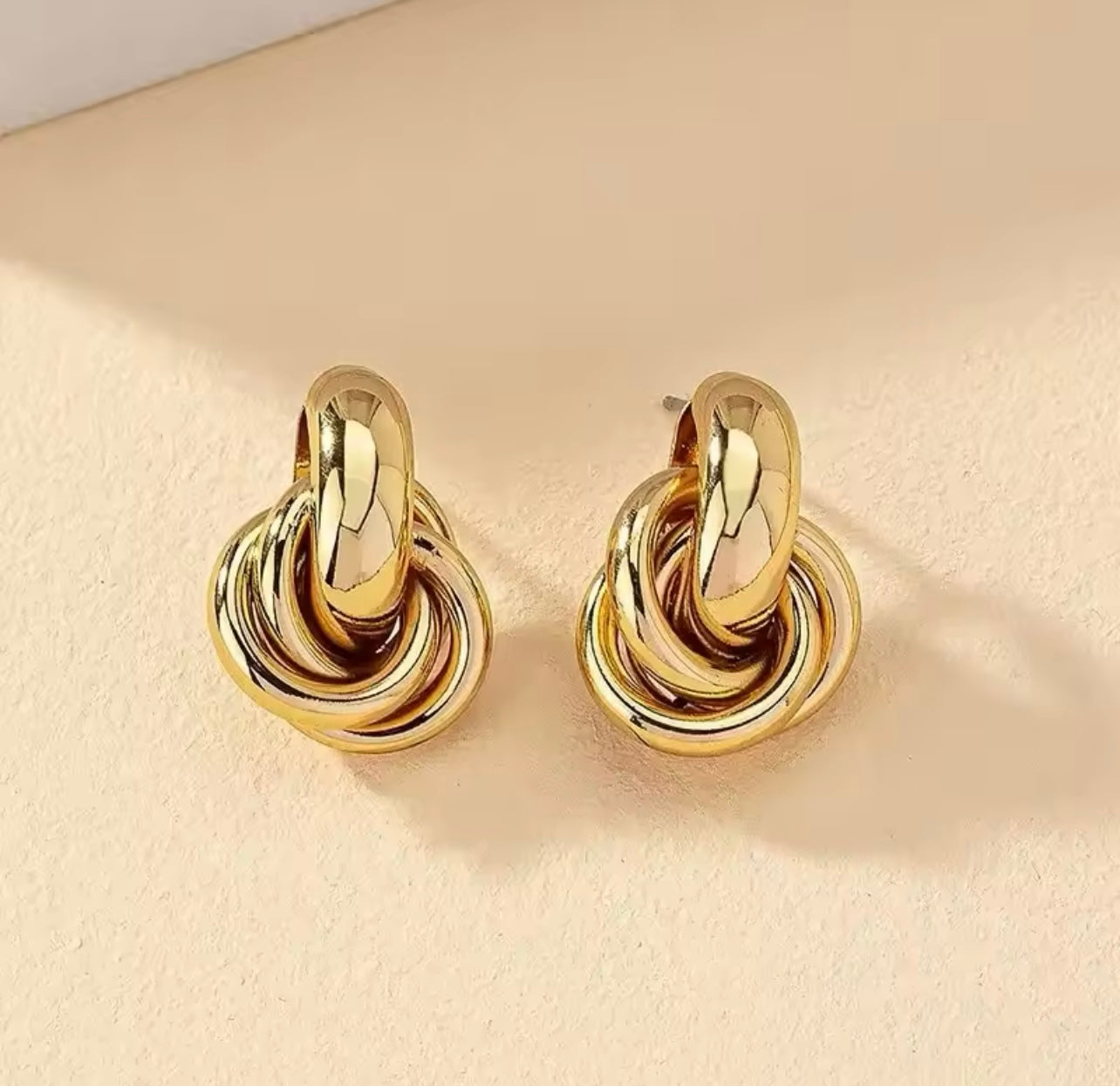 Gold Knot Hoop Earring