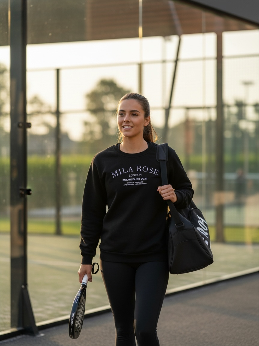 100% Cotton Crewneck Jumper - Black