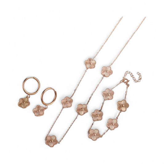 Blooming Elegance Jewellery Set in Rose Gold
