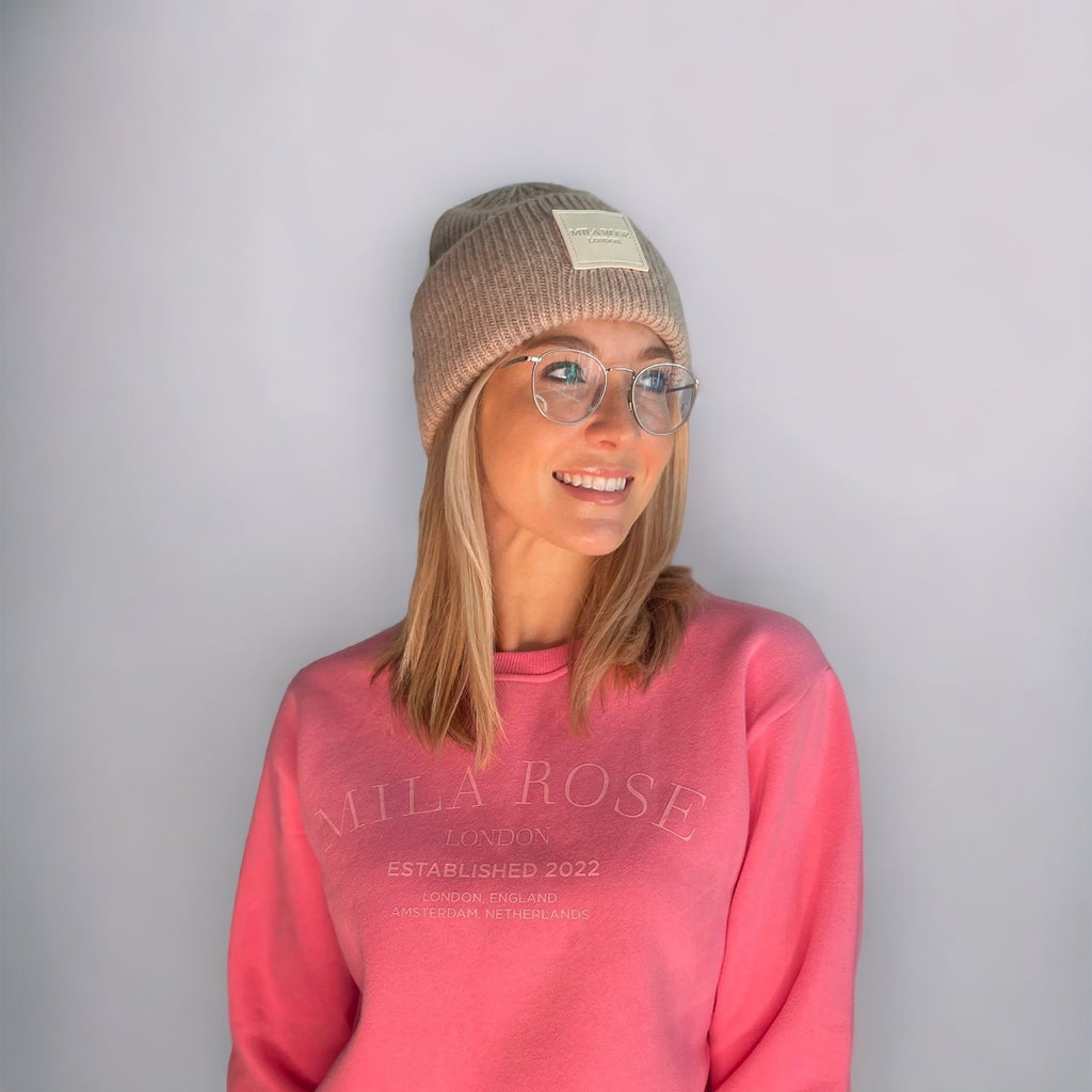 Winter Wool Hat Beanie Dusky Brown