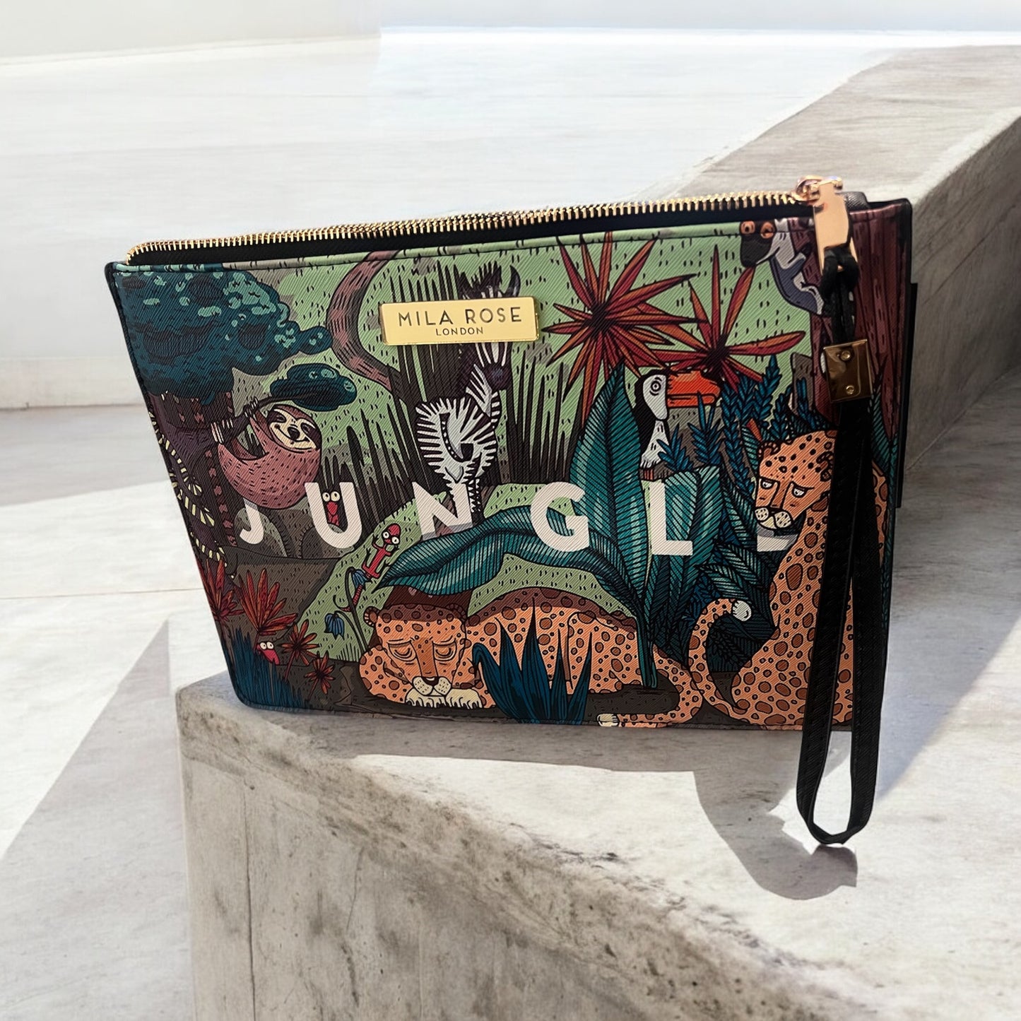 Jungle Print Oversized Clutch Laptop / Tablet Case Envelope Clutch