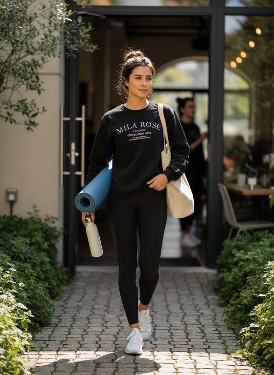 Mila Rose London Black Crewneck Sweatshirt - 100% Cotton