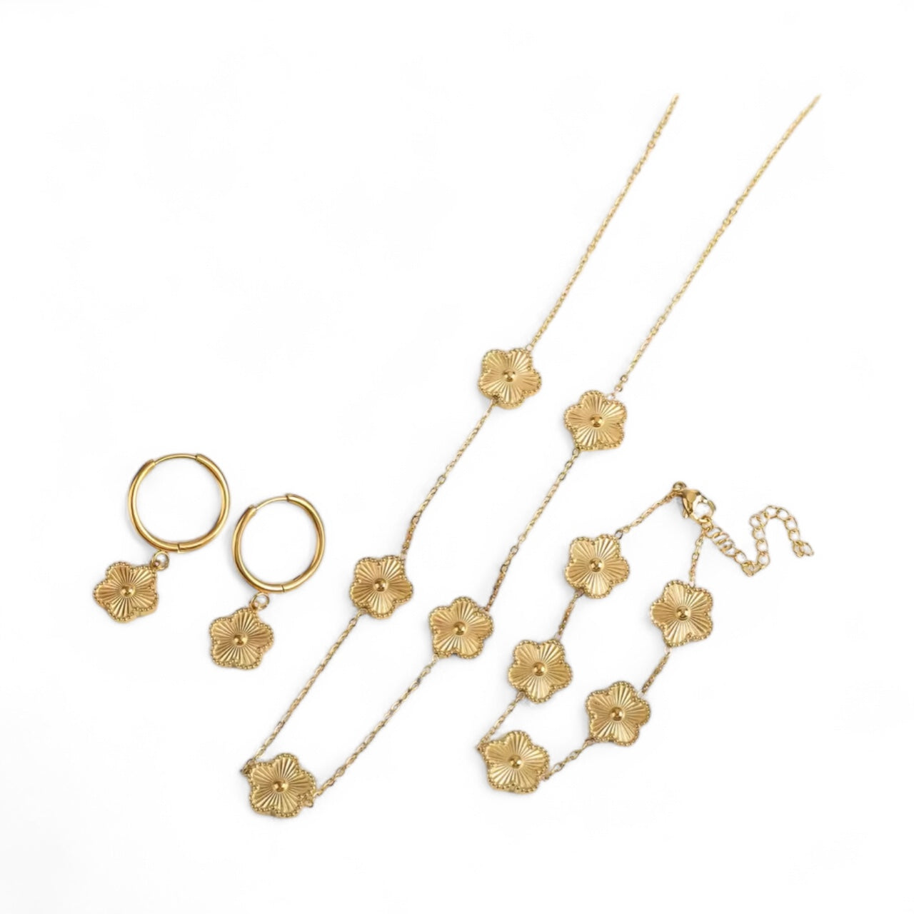 Blooming Elegance Jewellery Set in Gold