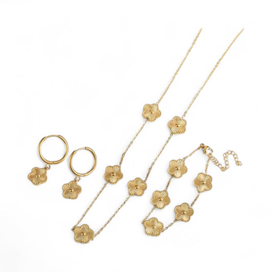 Blooming Elegance Jewellery Set in Gold
