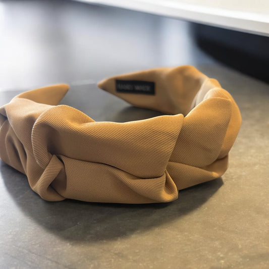 Handmade Rouged Hairband Tan