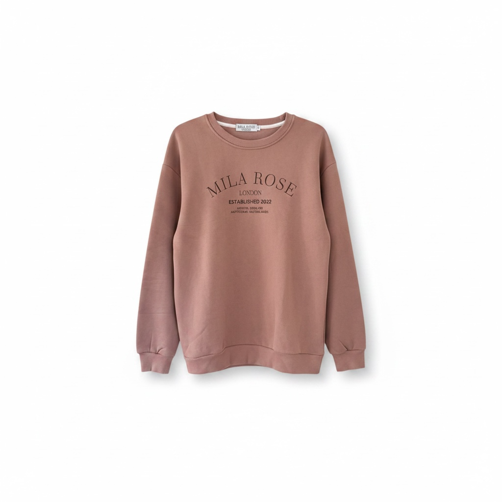 100% Cotton Crewneck Jumper - Dusky Pink⁠