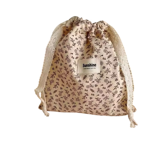 Cosmetic Drawstring Pouch Brown Autumn