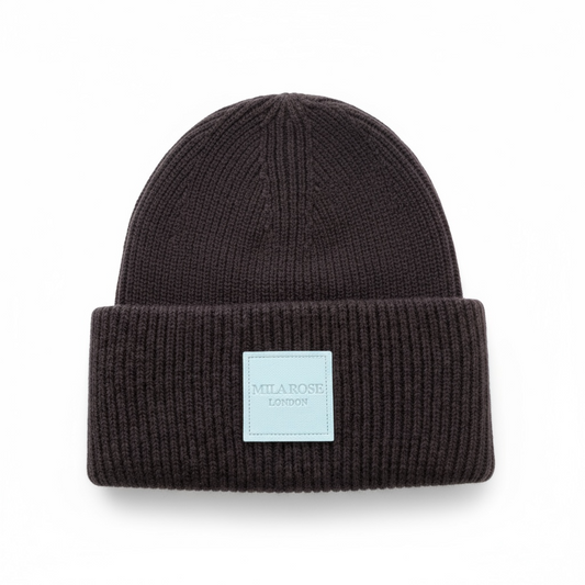 Winter Wool Hat Beanie Chocolate Brown