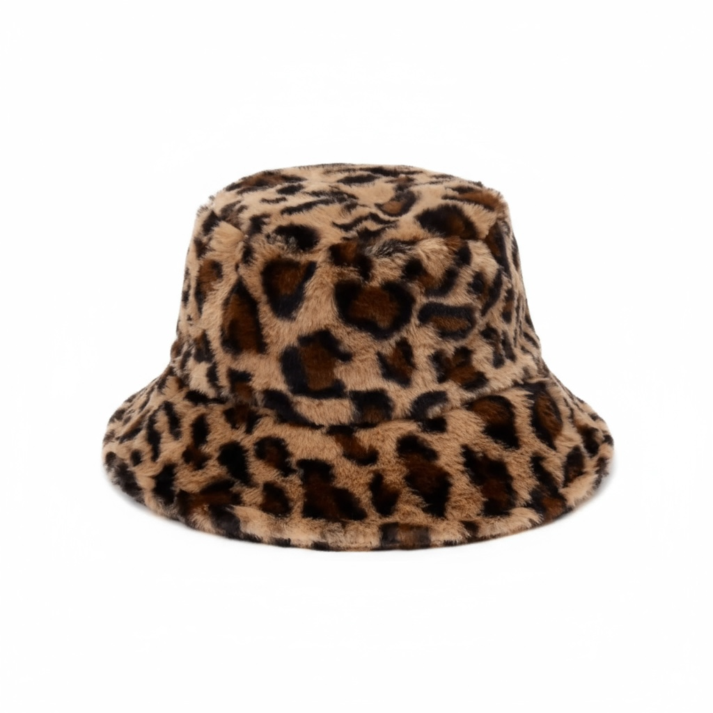 Brown Leopard Print Bucket Hat