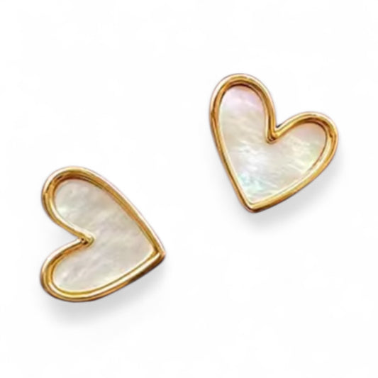 White Sweetheart Earrings