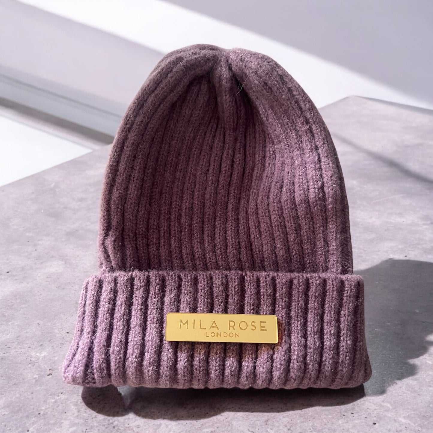 Winter Beanie Purple & Gold Hat