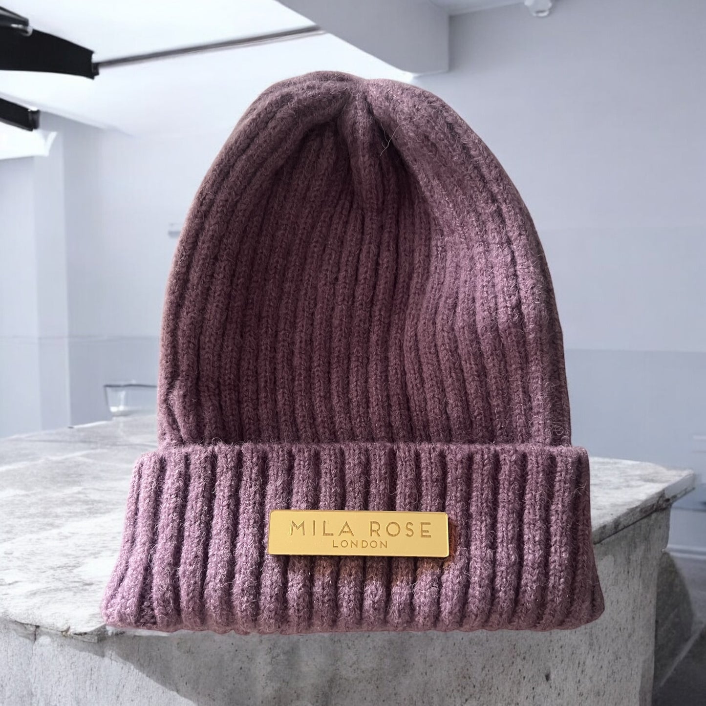 Winter Beanie Purple & Gold Hat