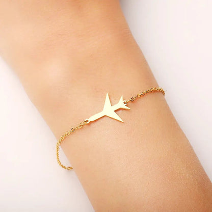 Silver Airplane Bracelet